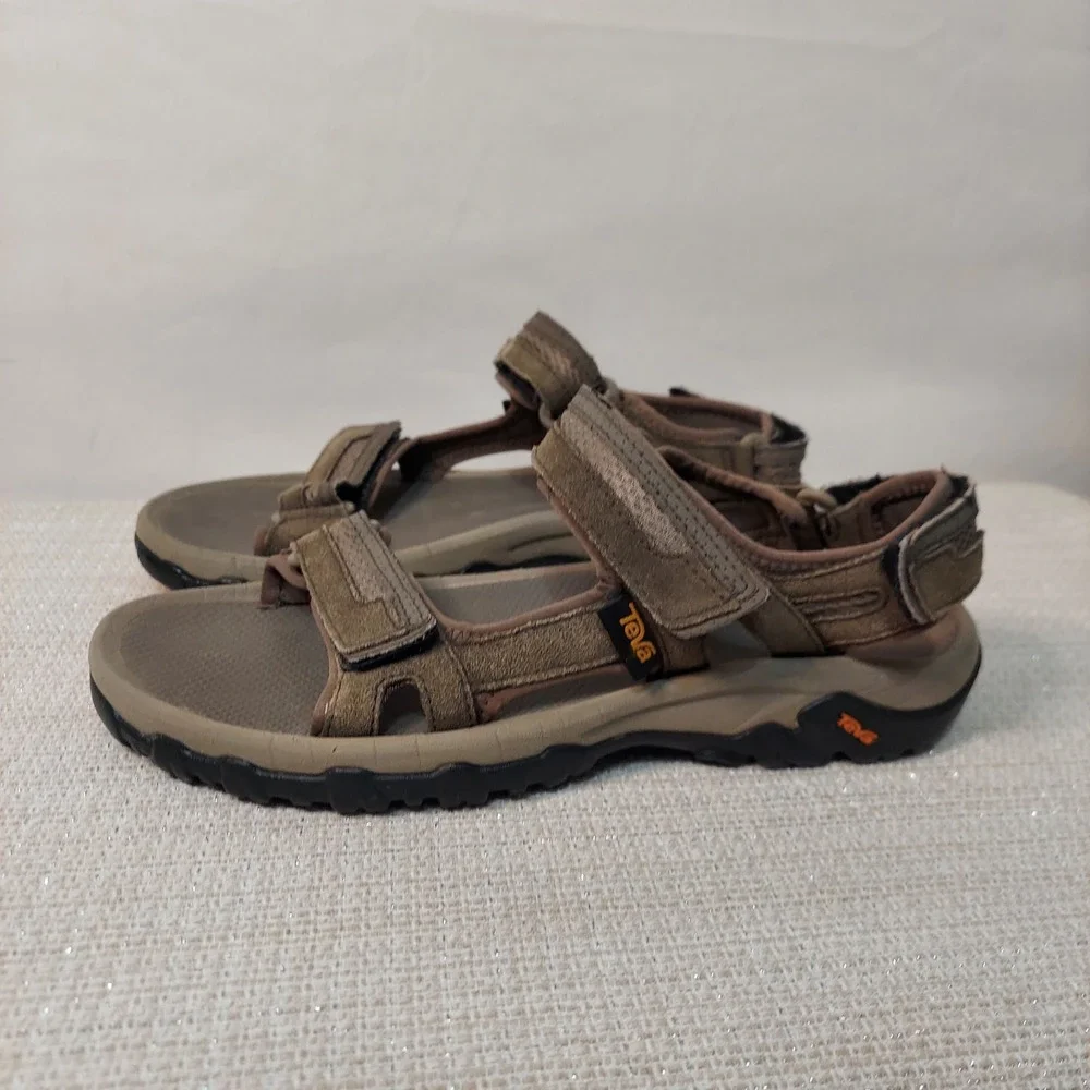 Teva‎ Mens Katavi 2 Sport Sandals Bungee Cord Brown Suede Hiking 1002433 Size 8